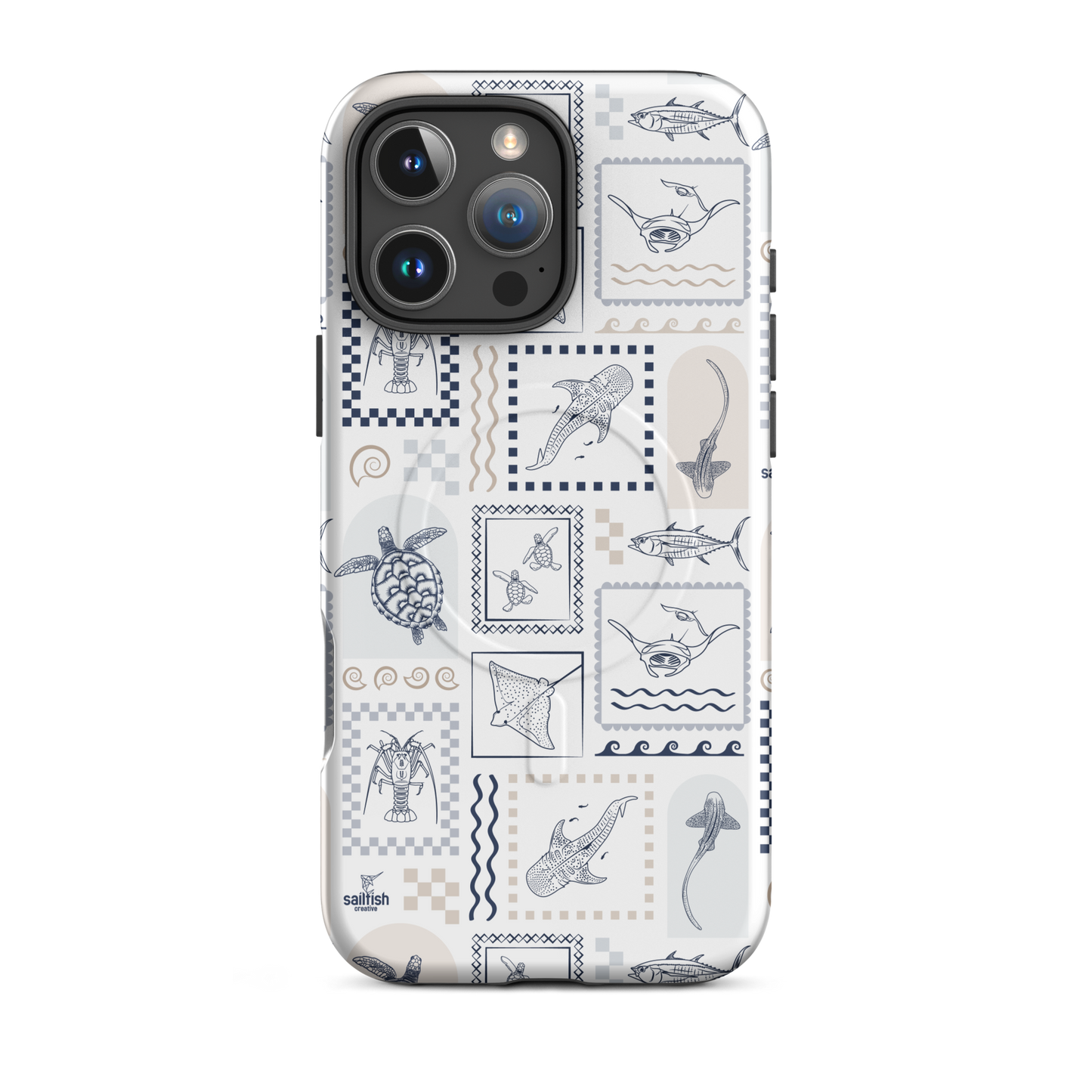 iPhone MagSafe Tough Phone Case - Arches Print Beige