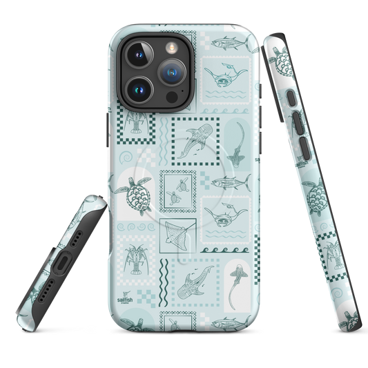 iPhone MagSafe Tough Phone Case - Arches Print Teal