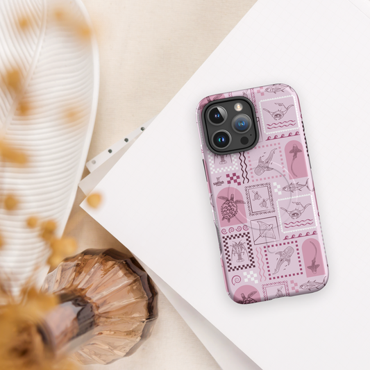 iPhone MagSafe Tough Phone Case - Arches Print Orchid