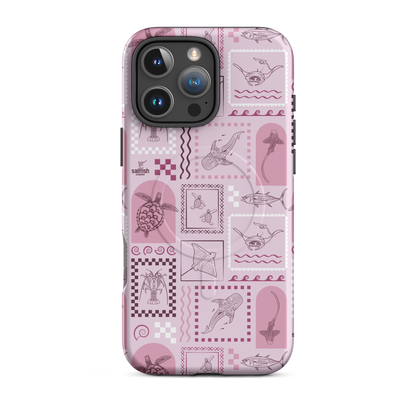 iPhone MagSafe Tough Phone Case - Arches Print Orchid