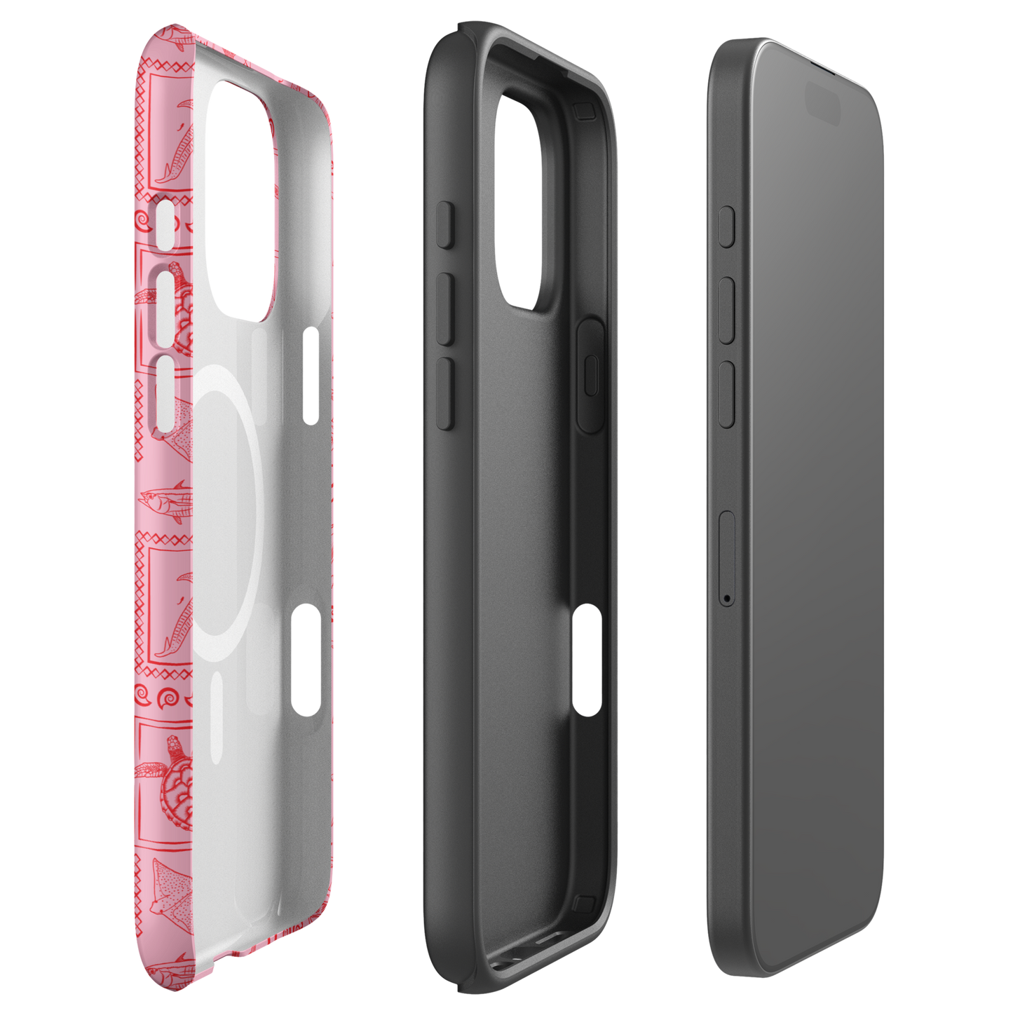 iPhone MagSafe Tough Phone Case - Busy Print Pink