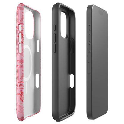 iPhone MagSafe Tough Phone Case - Busy Print Pink