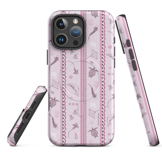 iPhone MagSafe Tough Phone Case - Candy Stripes Orchid