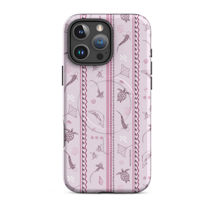 iPhone MagSafe Tough Phone Case - Candy Stripes Orchid