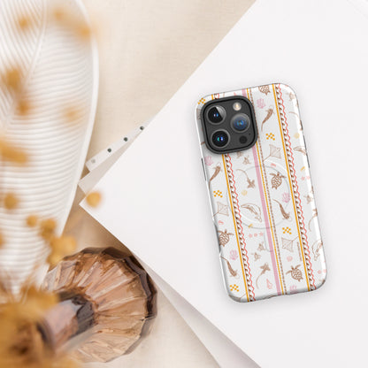 iPhone MagSafe Tough Phone Case - Candy Stripes on White