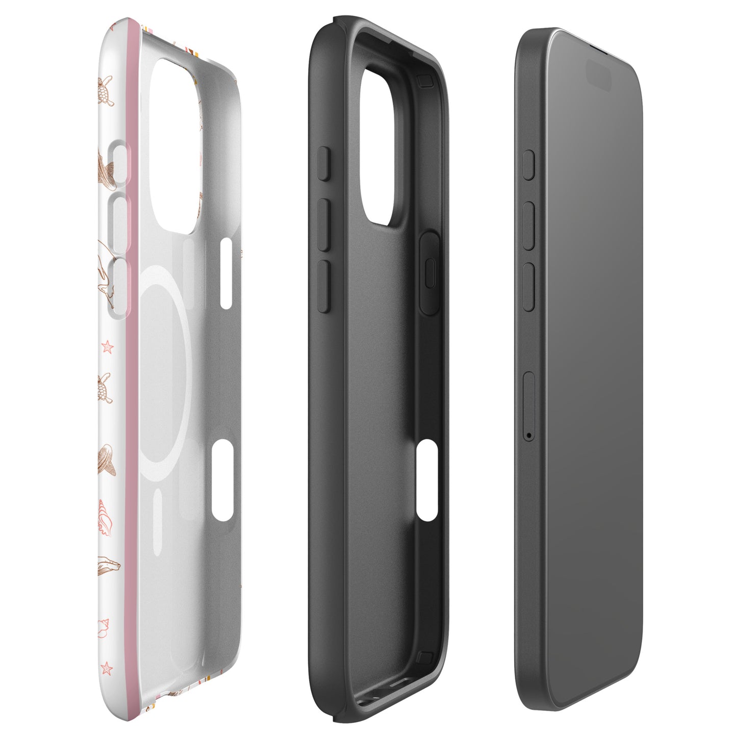 iPhone MagSafe Tough Phone Case - Candy Stripes on White