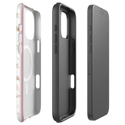 iPhone MagSafe Tough Phone Case - Candy Stripes on White