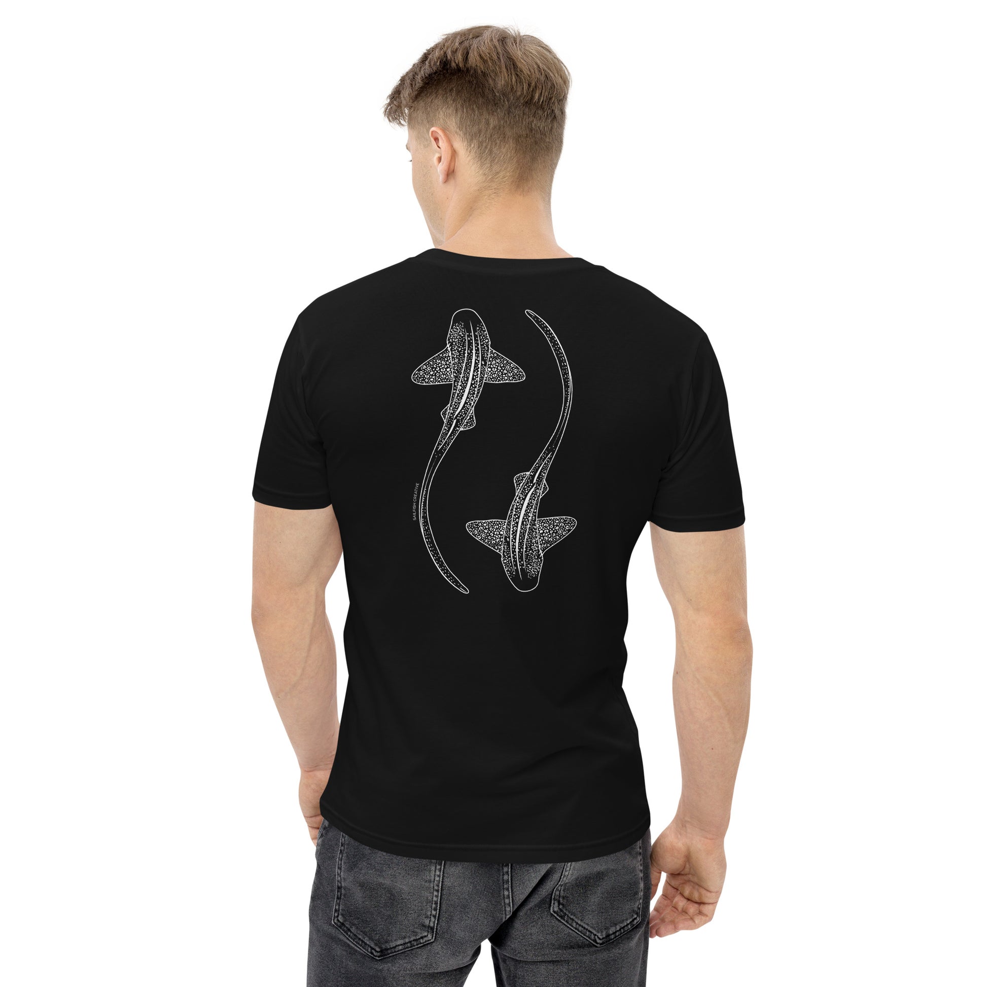 Leopard Shark Line Art - Mens Staple T-Shirt - Sailfish Creative