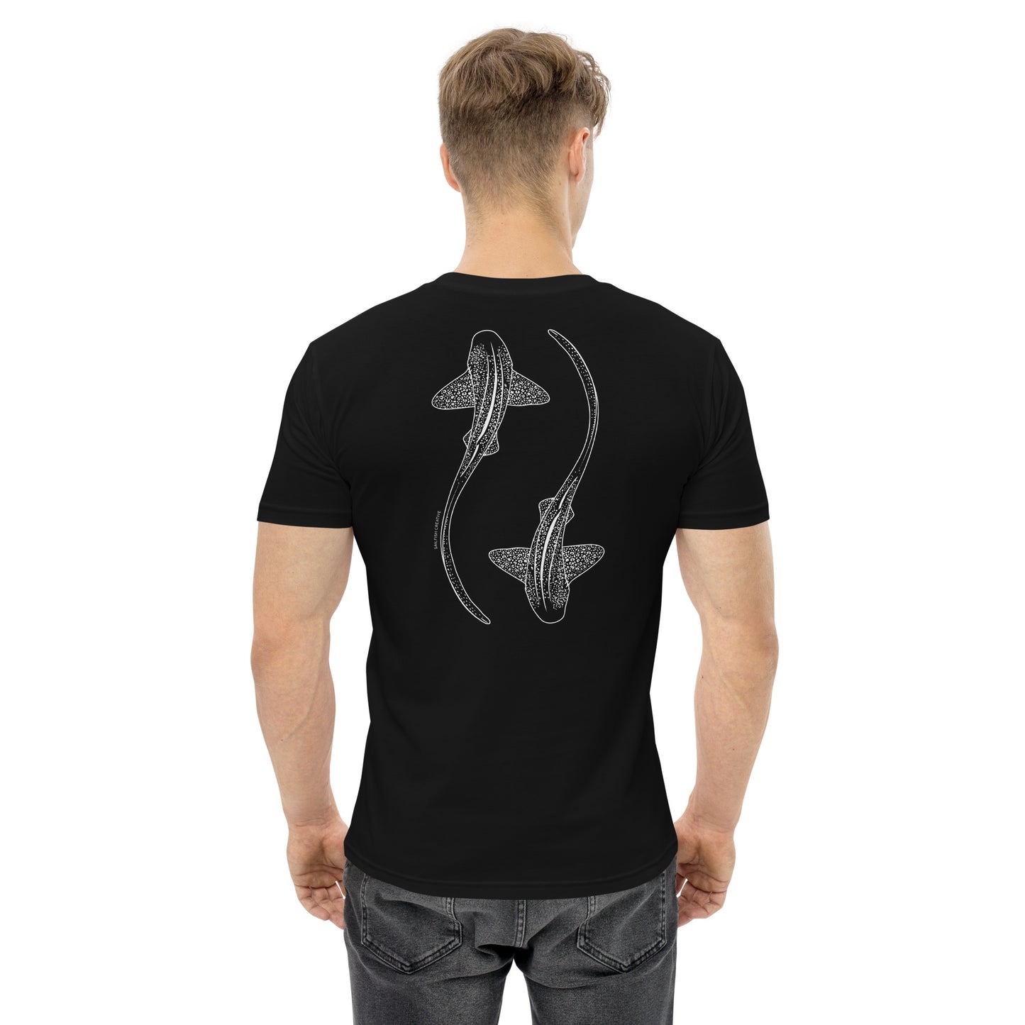 Leopard Shark Line Art - Mens Staple T-Shirt - Sailfish Creative
