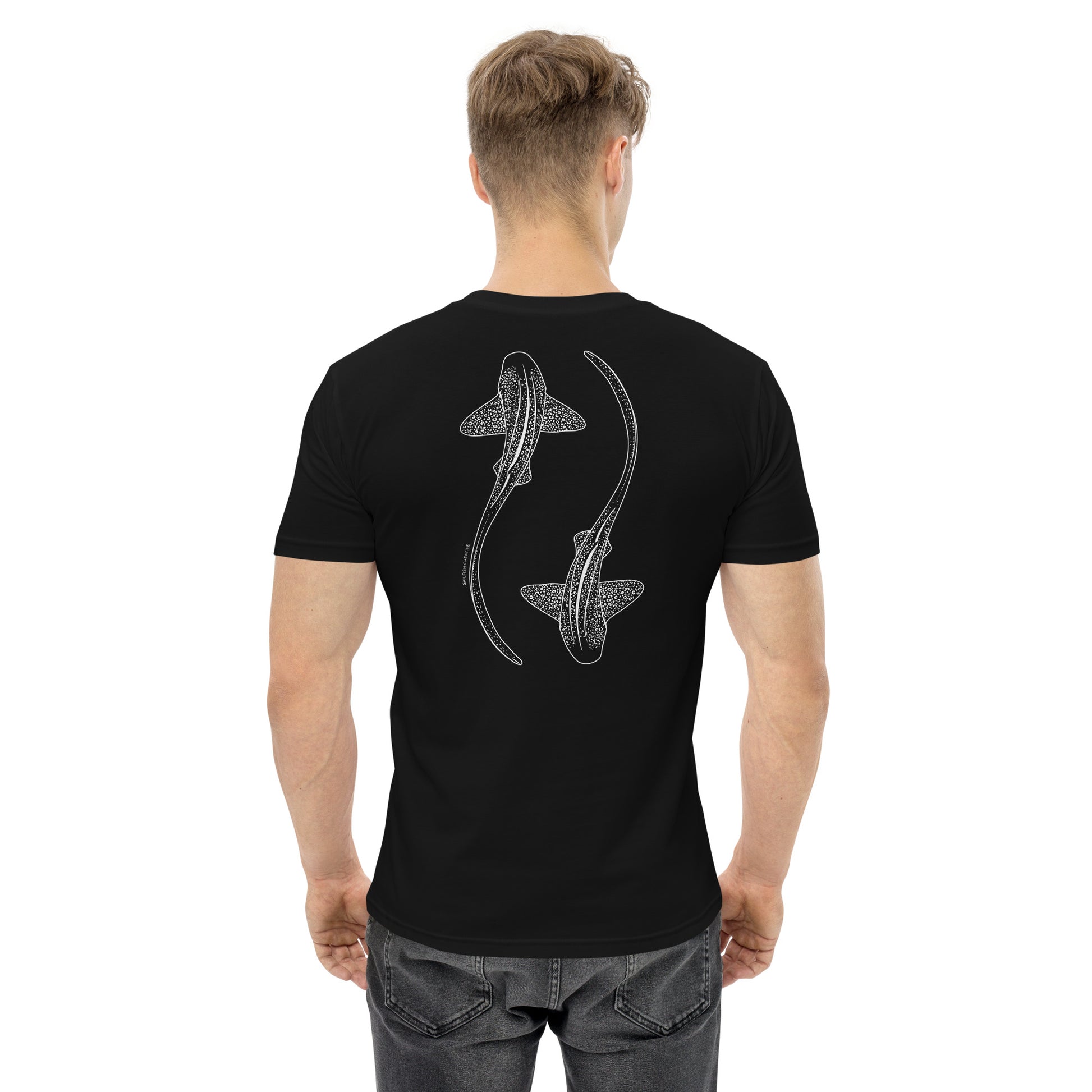 Leopard Shark Line Art - Mens Staple T-Shirt - Sailfish Creative