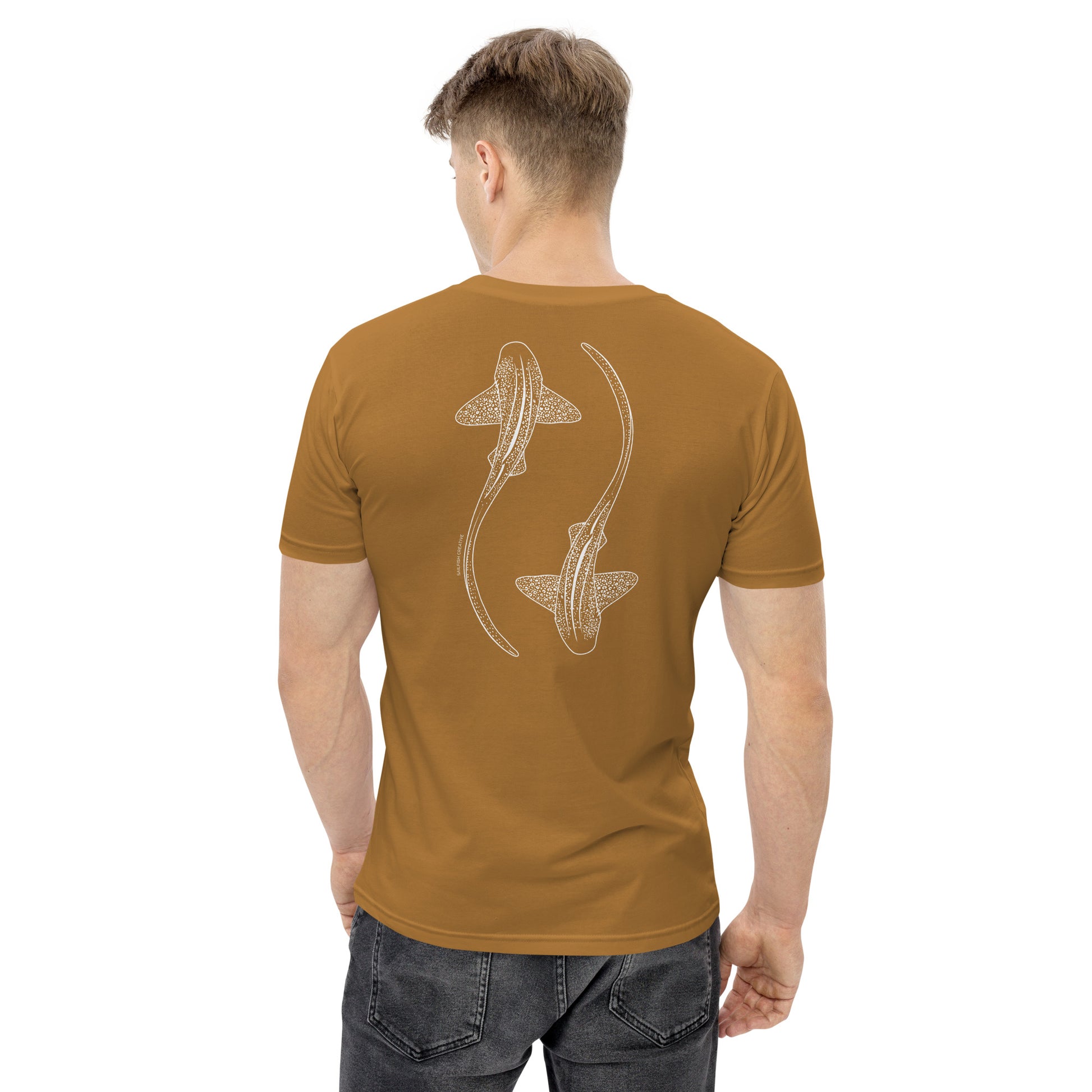 Leopard Shark Line Art - Mens Staple T-Shirt - Sailfish Creative
