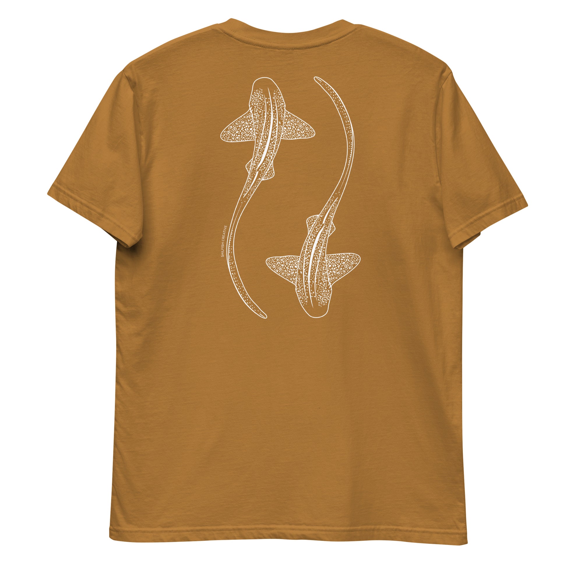 Leopard Shark Line Art - Mens Staple T-Shirt - Sailfish Creative