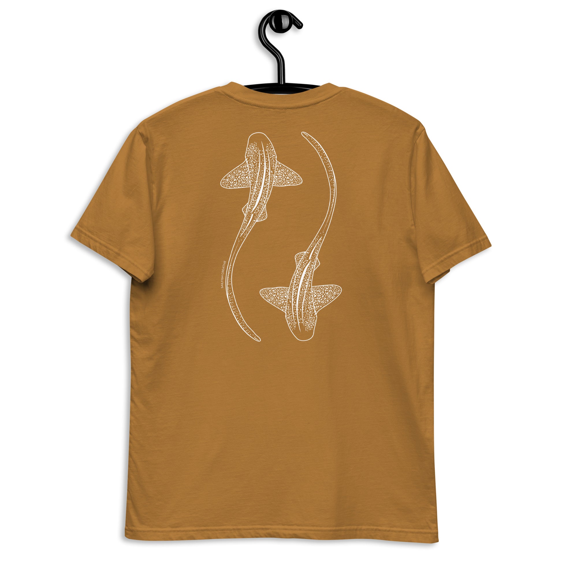 Leopard Shark Line Art - Mens Staple T-Shirt - Sailfish Creative
