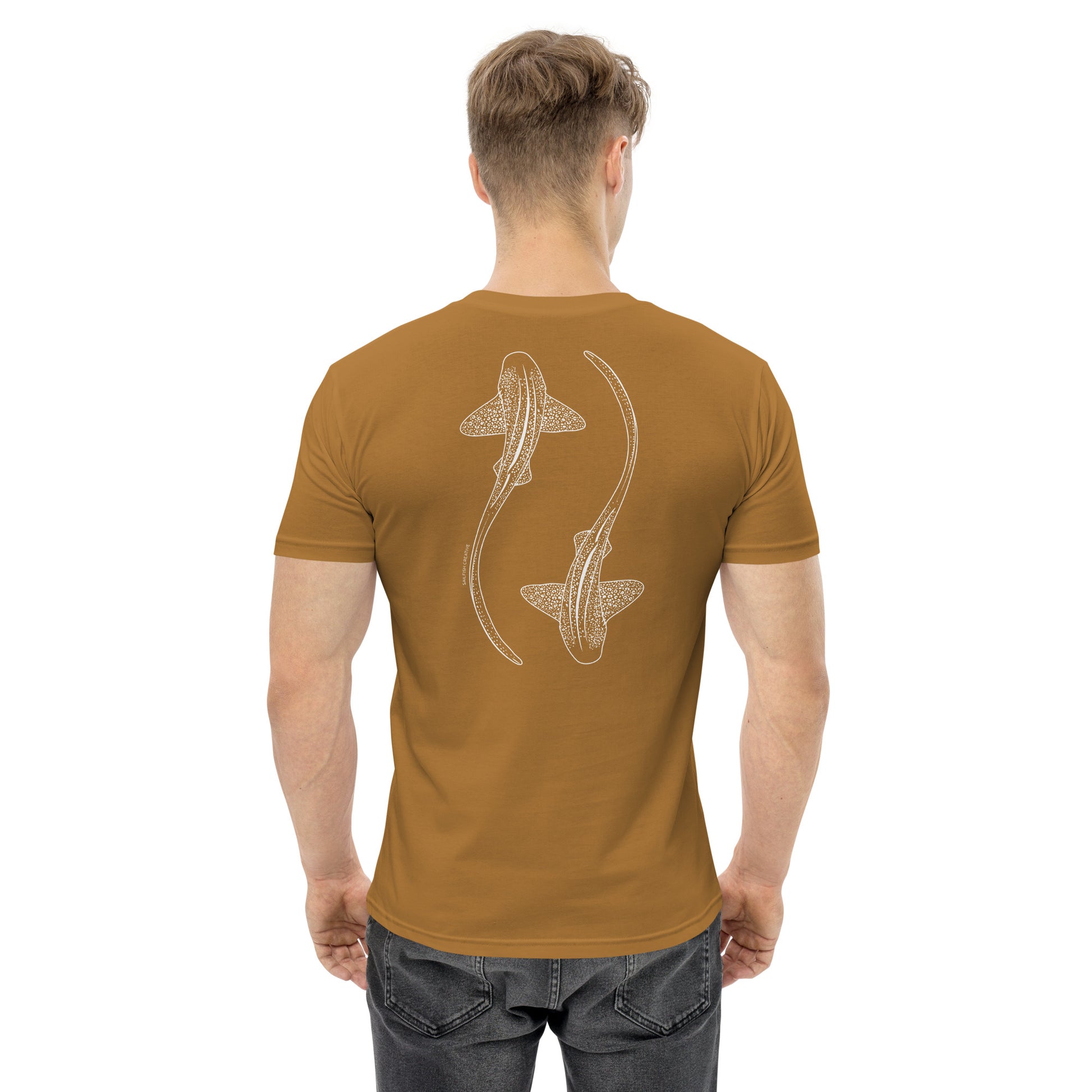 Leopard Shark Line Art - Mens Staple T-Shirt - Sailfish Creative
