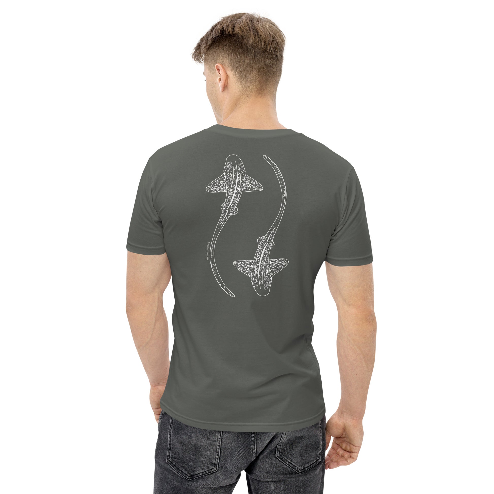 Leopard Shark Line Art - Mens Staple T-Shirt - Sailfish Creative