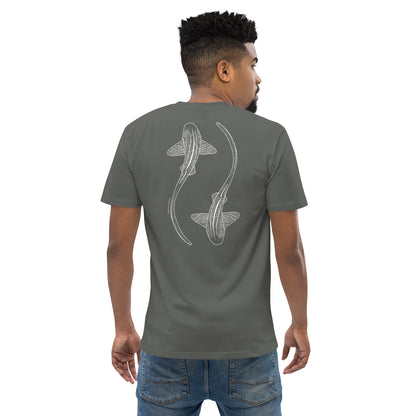 Leopard Shark Line Art - Mens Staple T-Shirt - Sailfish Creative