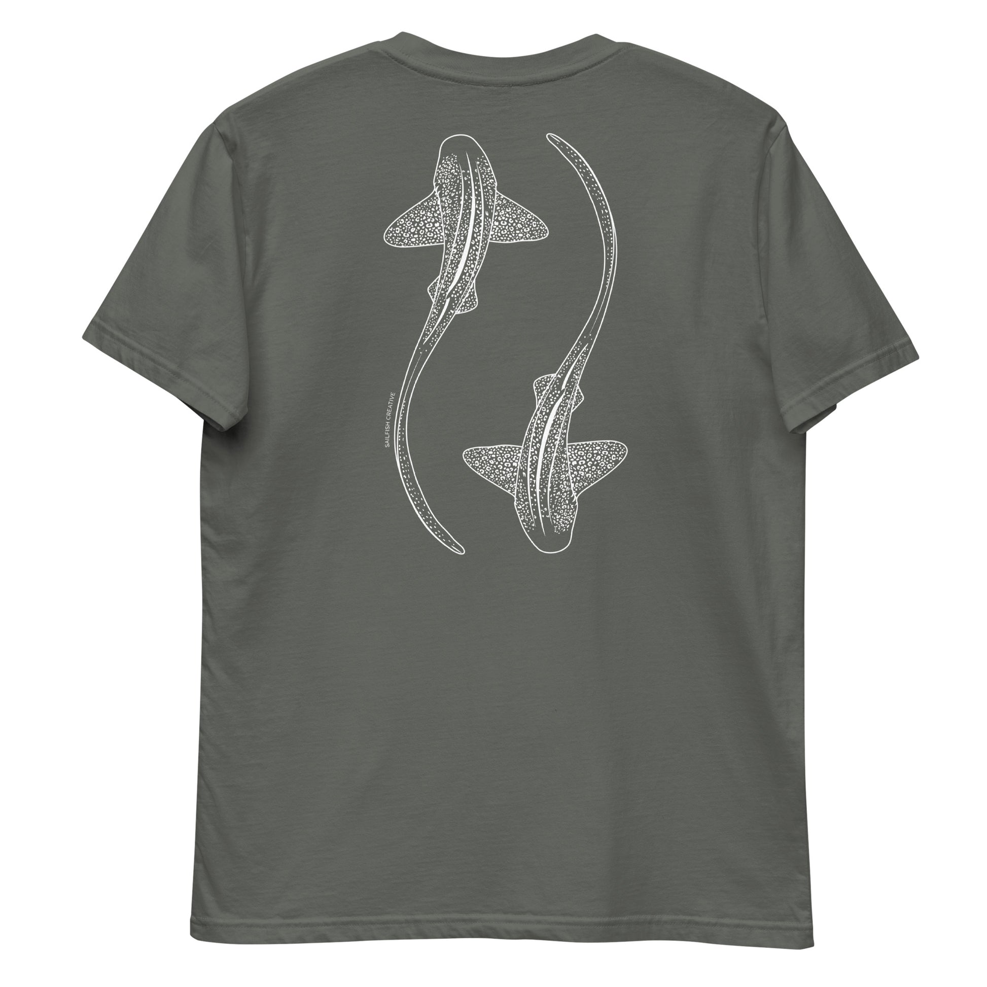 Leopard Shark Line Art - Mens Staple T-Shirt - Sailfish Creative