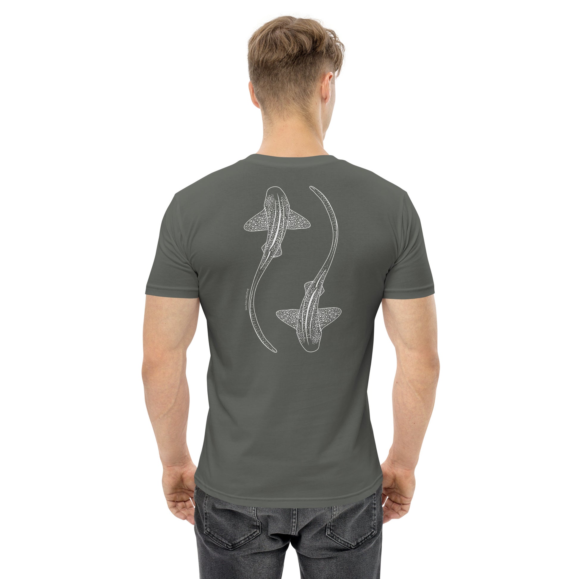 Leopard Shark Line Art - Mens Staple T-Shirt - Sailfish Creative