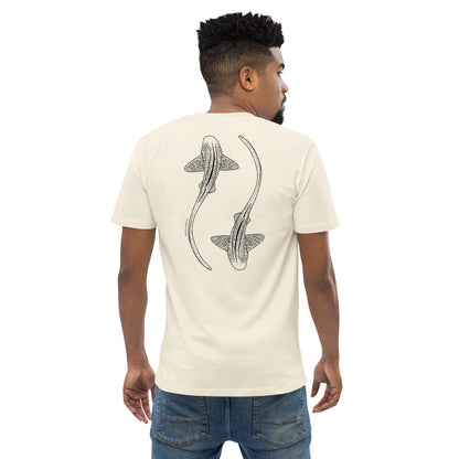 Leopard Shark Line Art - Mens Staple T-Shirt - Sailfish Creative