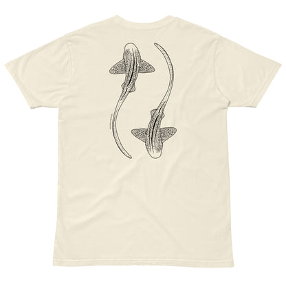 Leopard Shark Line Art - Mens Staple T-Shirt - Sailfish Creative