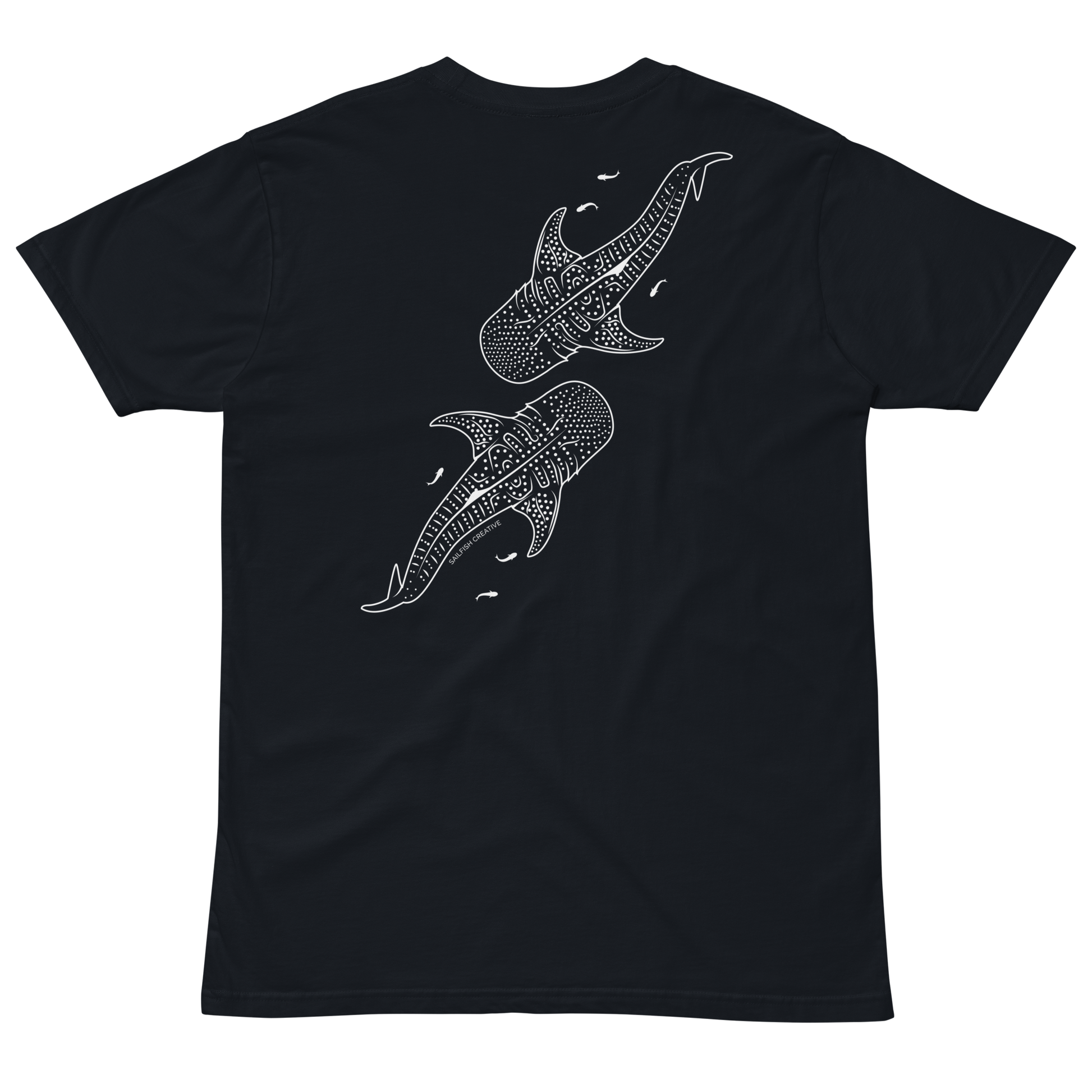 Whale Shark Line Art - Mens Staple T-Shirt - Sailfish Creative