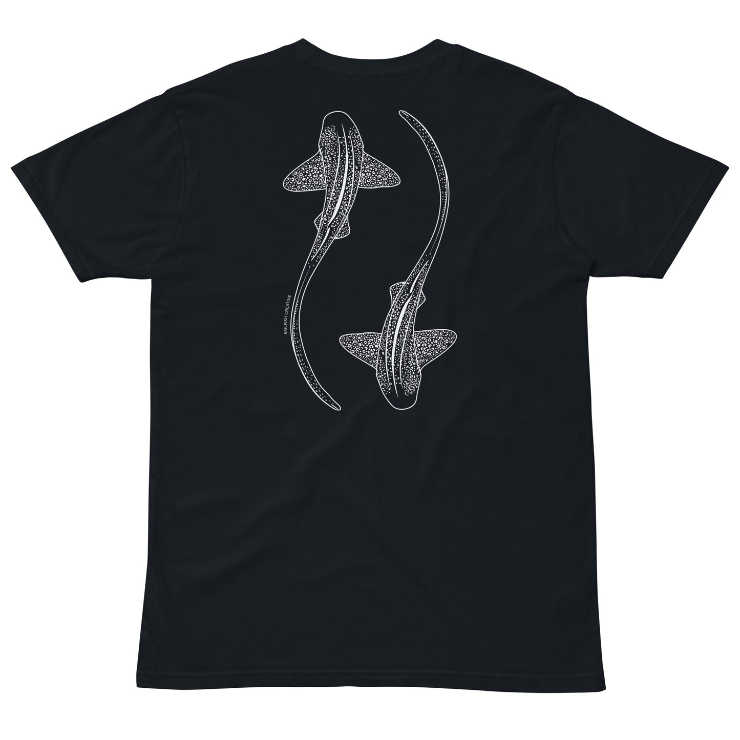 Leopard Shark Line Art - Mens Staple T-Shirt - Sailfish Creative