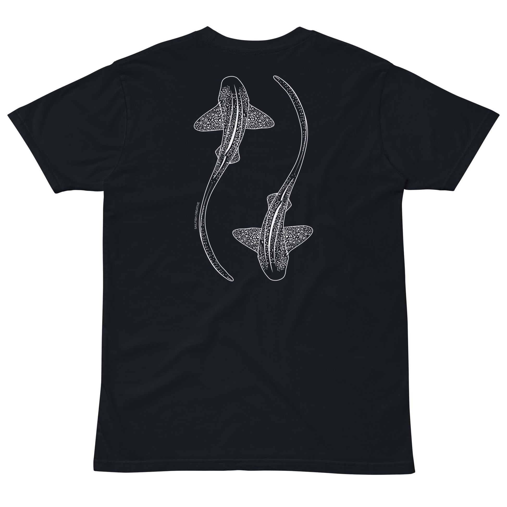 Leopard Shark Line Art - Mens Staple T-Shirt - Sailfish Creative