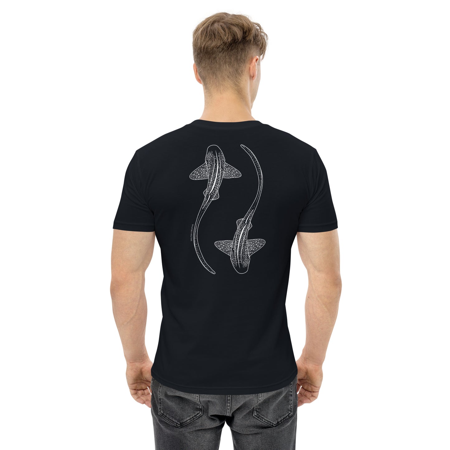Leopard Shark Line Art - Mens Staple T-Shirt - Sailfish Creative