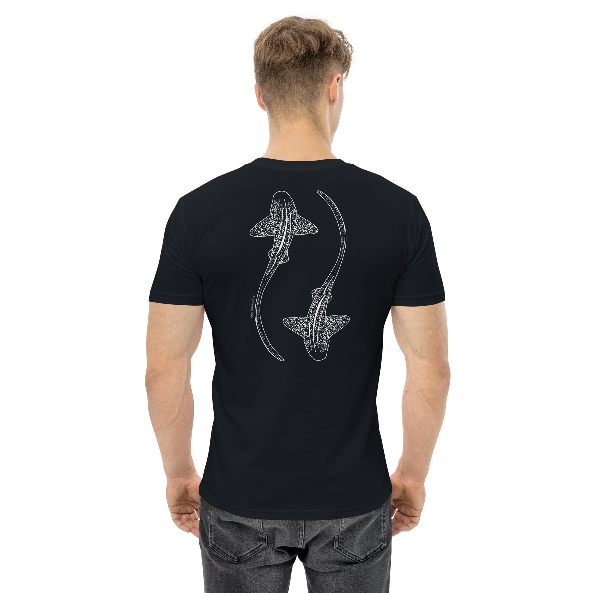 Leopard Shark Line Art - Mens Staple T-Shirt - Sailfish Creative