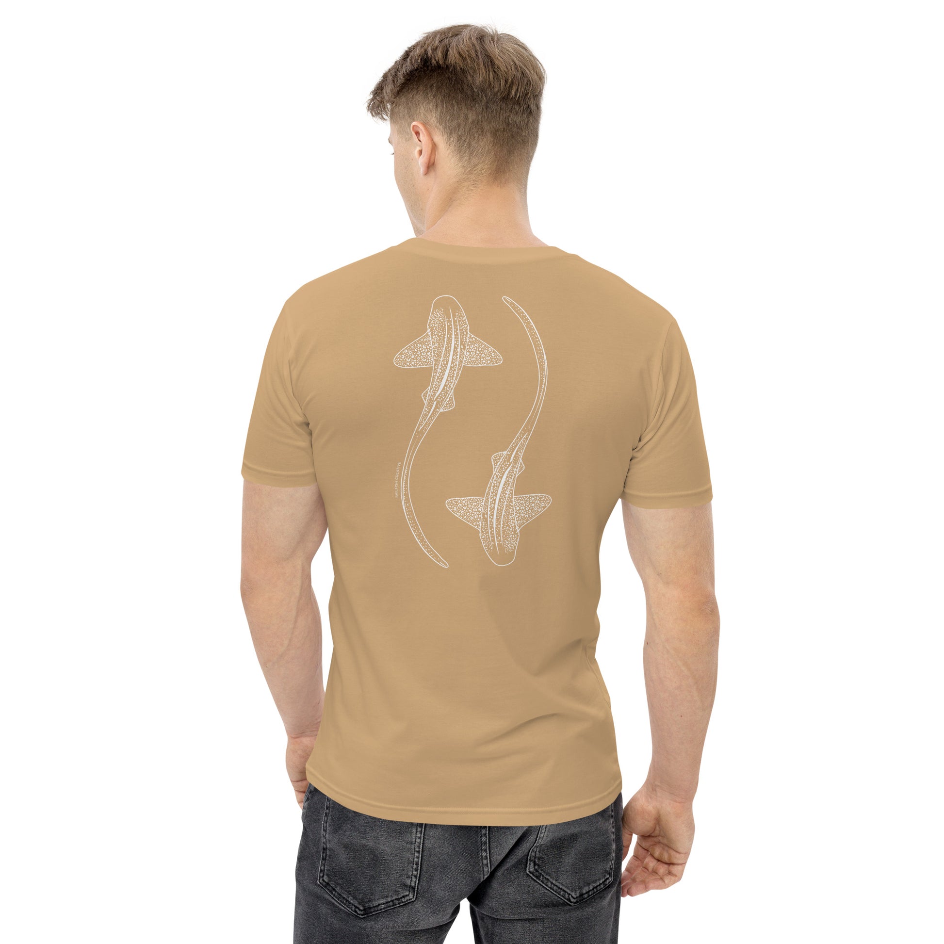Leopard Shark Line Art - Mens Staple T-Shirt - Sailfish Creative
