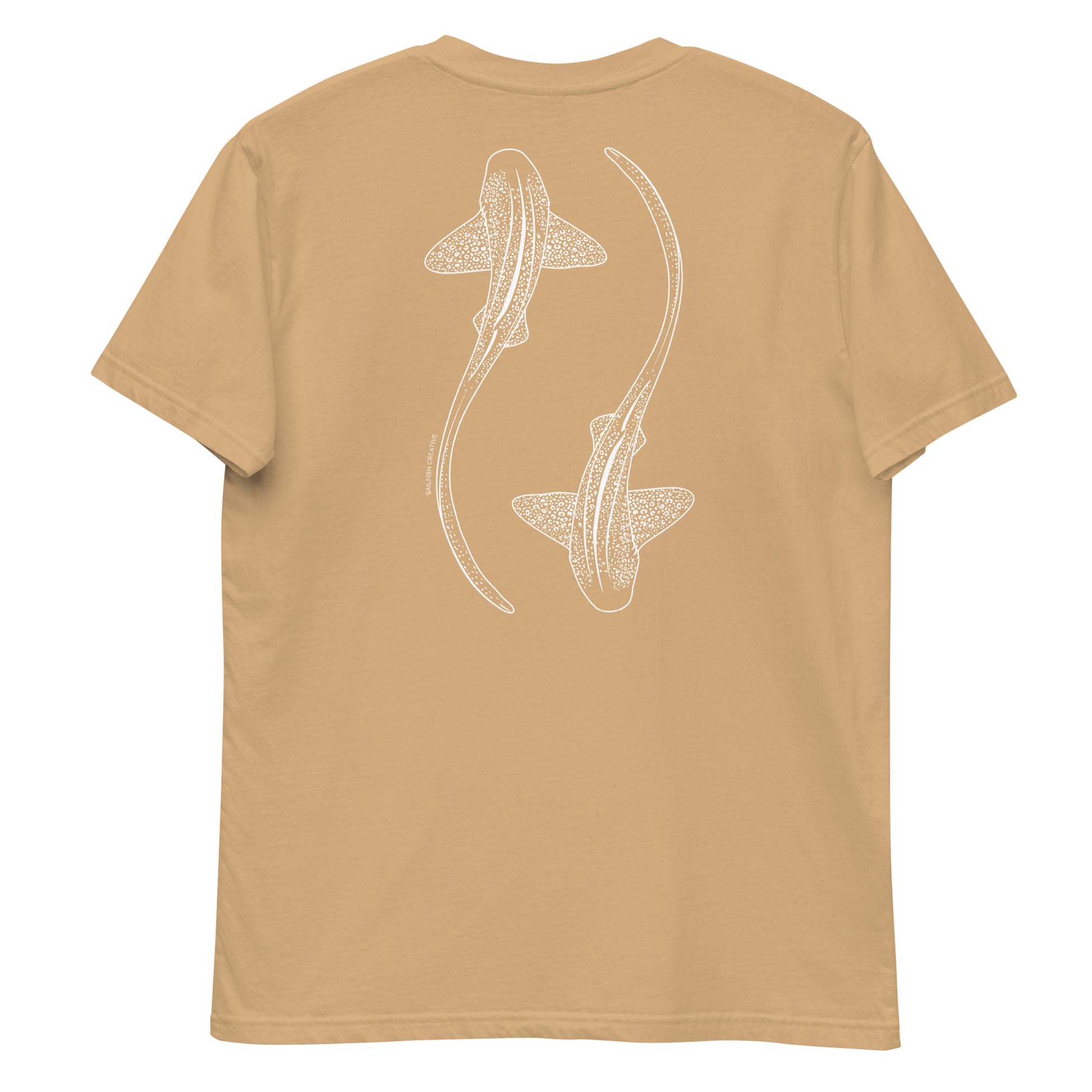 Leopard Shark Line Art - Mens Staple T-Shirt - Sailfish Creative