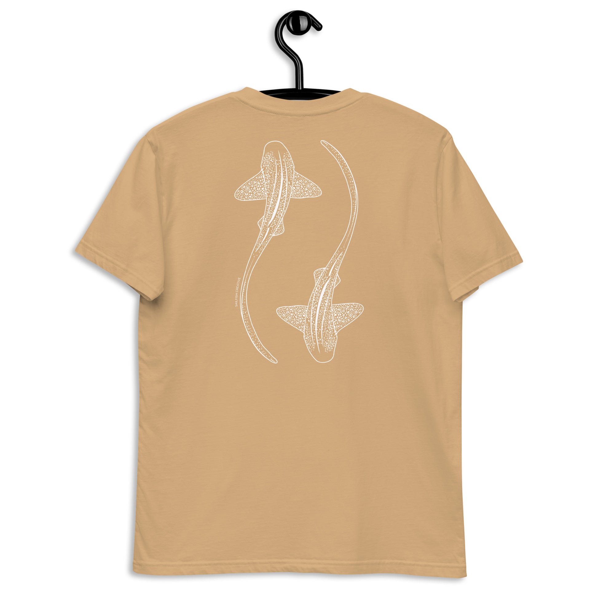 Leopard Shark Line Art - Mens Staple T-Shirt - Sailfish Creative