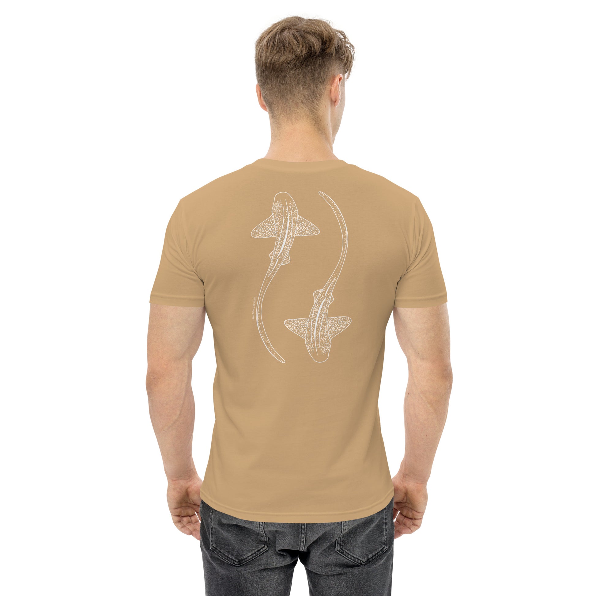 Leopard Shark Line Art - Mens Staple T-Shirt - Sailfish Creative