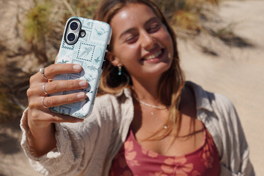 iPhone MagSafe Tough Phone Case - Arches Print Teal