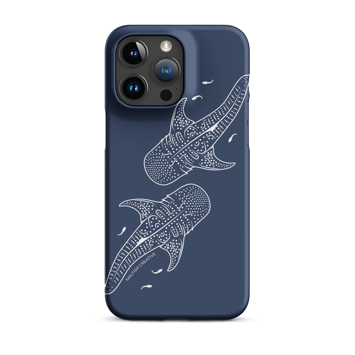 iPhone Snap Phone Case - Whale Sharks Outline Navy - Sailfish Creative