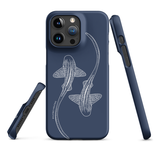 iPhone Snap Phone Case - Leopard Sharks Outline Navy - Sailfish Creative