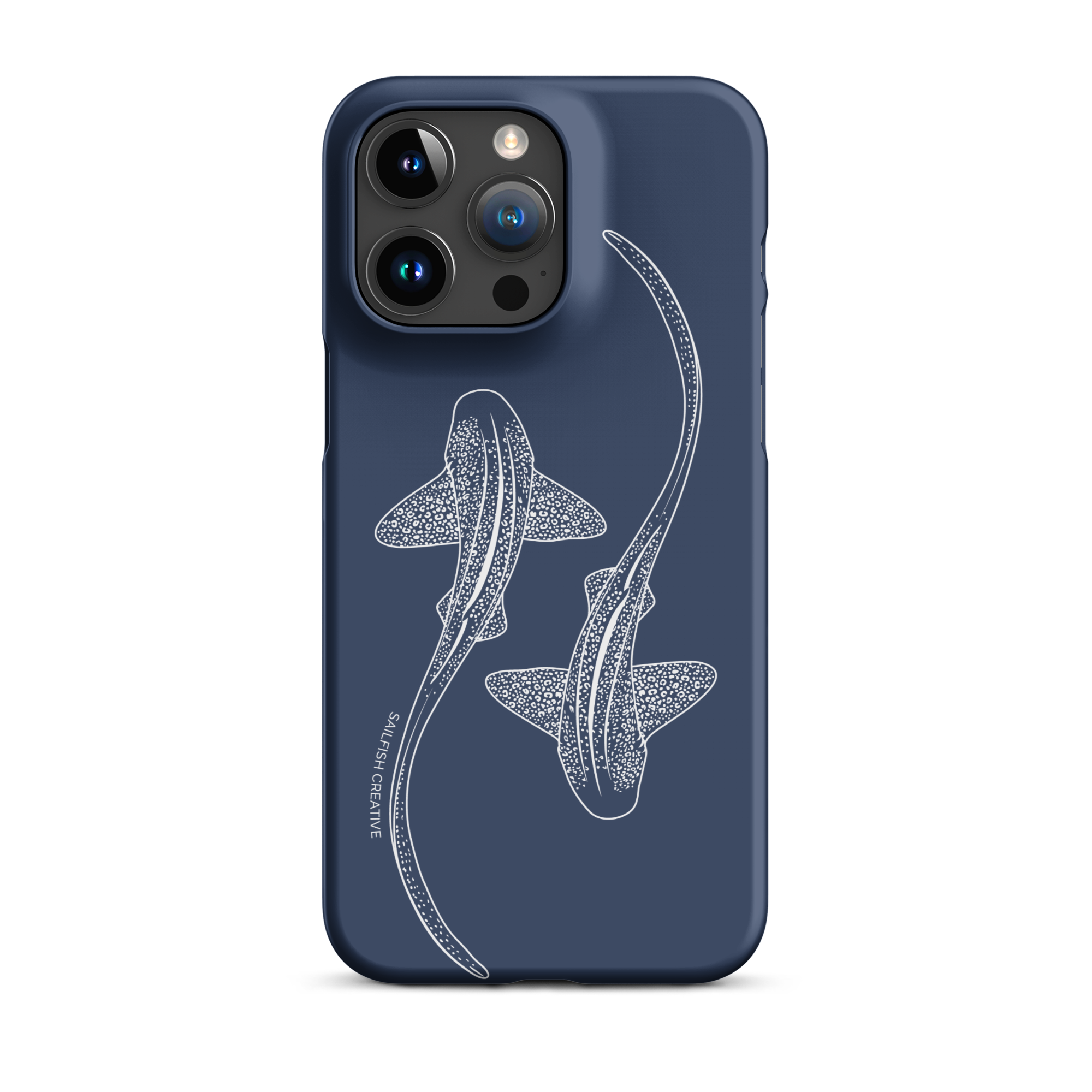 iPhone Snap Phone Case - Leopard Sharks Outline Navy - Sailfish Creative