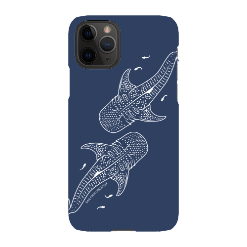 iPhone Snap Phone Case - Whale Sharks Outline Navy - Sailfish Creative