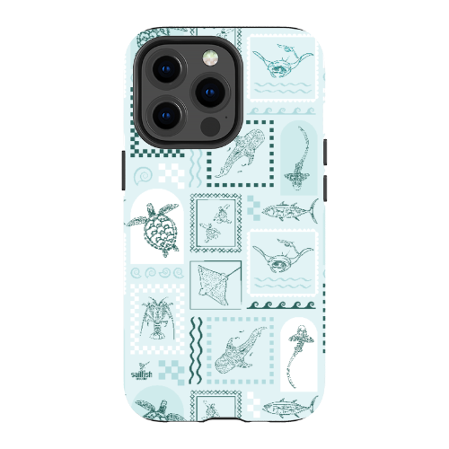 iPhone MagSafe Tough Phone Case - Arches Print Teal