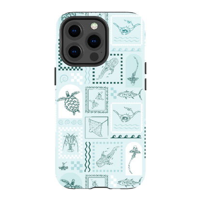 iPhone MagSafe Tough Phone Case - Arches Print Teal