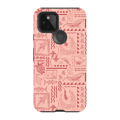 Google Pixel Tough Phone Case - Busy Print Coral