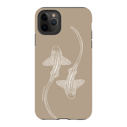 iPhone Tough Phone Case - Leopard Sharks Outline Natural - Sailfish Creative