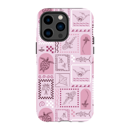 iPhone Tough Phone Case - Arches Print Orchid