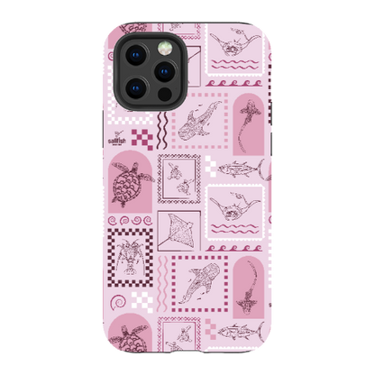 iPhone Tough Phone Case - Arches Print Orchid