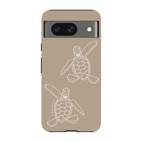 Google Pixel Tough Phone Case - Turtle Hatchlings Outline Natural