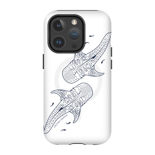 iPhone MagSafe Tough Case - Whale Sharks Outline - Sailfish Creative