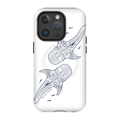 iPhone MagSafe Tough Case - Whale Sharks Outline - Sailfish Creative