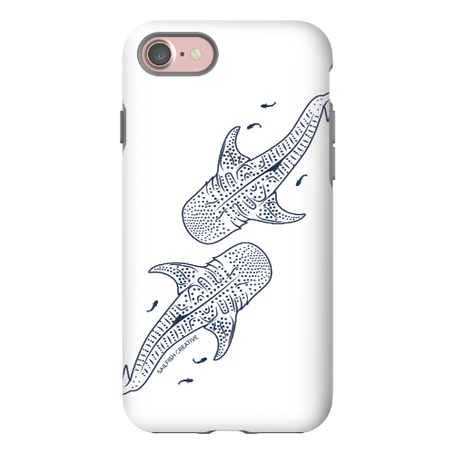 iPhone Tough Phone Case - Whale Sharks Outline - Sailfish Creative