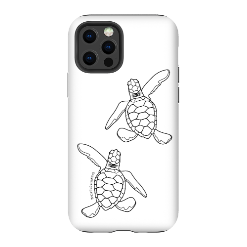 iPhone Tough Phone Case - Turtle Hatchlings Outline - Sailfish Creative