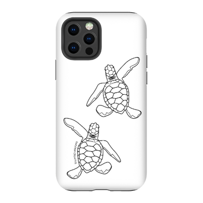 iPhone Tough Phone Case - Turtle Hatchlings Outline - Sailfish Creative